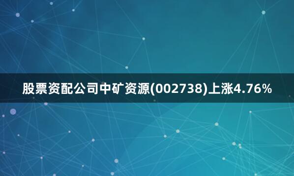 股票资配公司中矿资源(002738)上涨4.76%